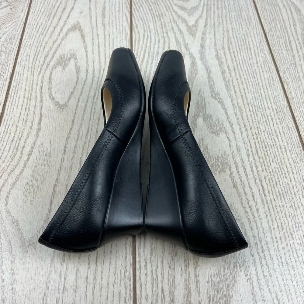Life Stride Simply Comfort Groovy Wedge Slip On 7W Black Cowgirl $60